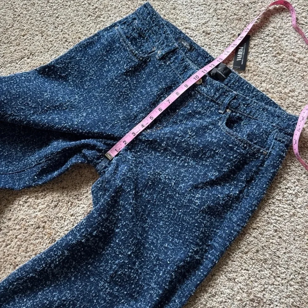 NWT WHBM White House Black Market Bouclé Mid Rise Wide Leg Jean size 12s - Picture 11 of 12